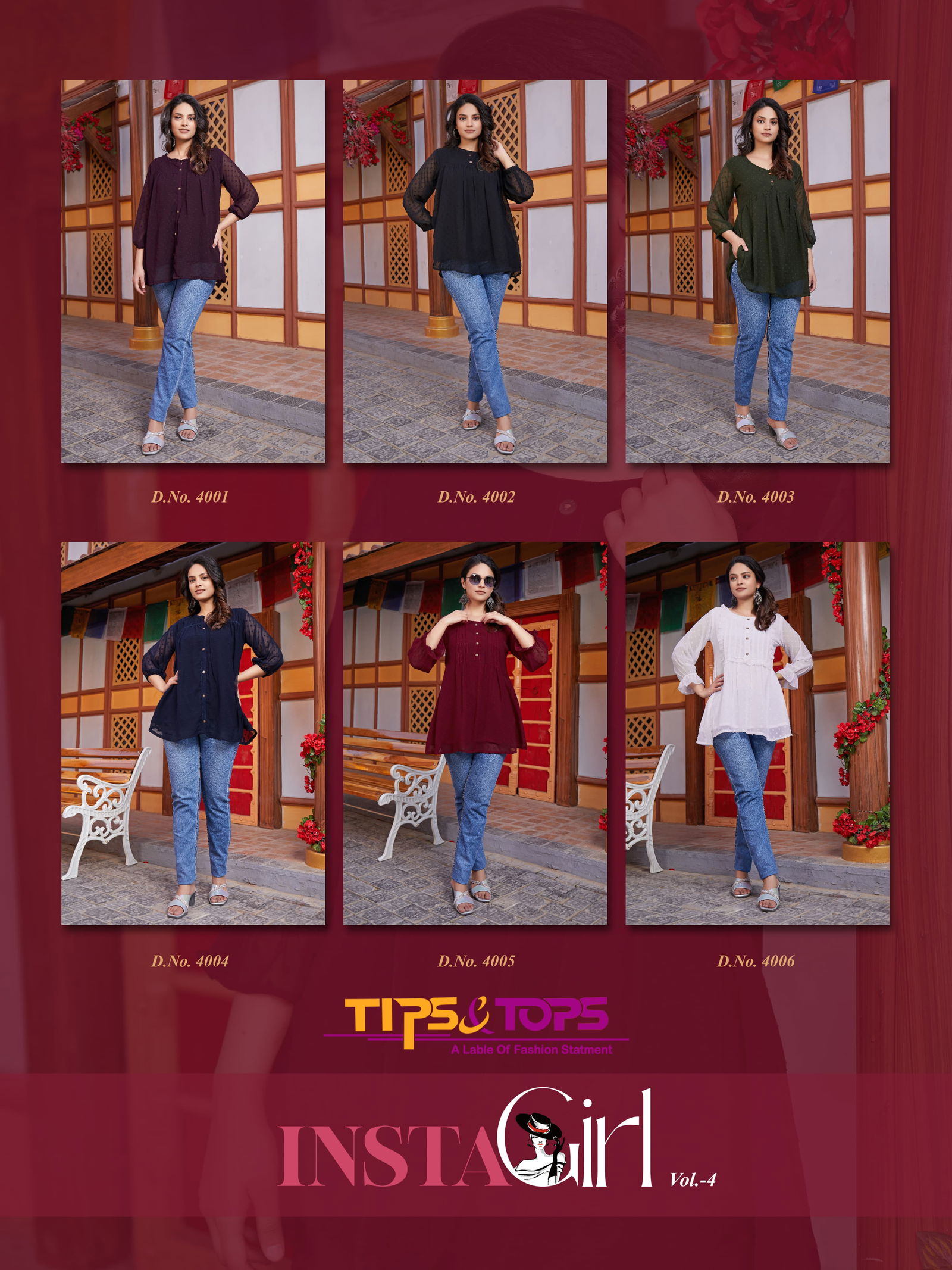 Instagirl Vol 4 By Tips Tops Georgette Designer Western Ladies Top Wholesale Shop In Surat